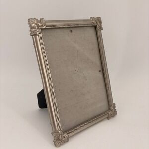 Vintage 1998 HB Group Silver Ornate Floral 5x7 Picture Frame Metal Tabletop Wall
